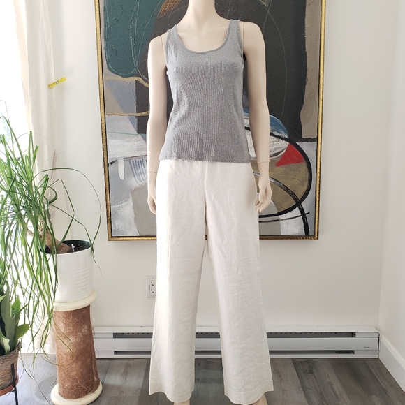 Tahari | Rib Knit Cotton Tank Top with Silver Shimmer - Picture 5 of 5